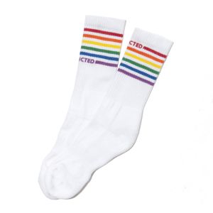 Addicted Rainbow Socks AD838 White