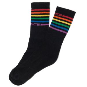 Addicted Rainbow Socks AD838 Black