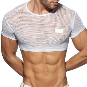 Addicted C-Through Crop Top AD843 White