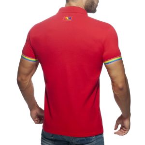 Addicted Rainbow Polo Shirt AD960 Red
