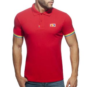 Addicted Rainbow Polo Shirt AD960 Red