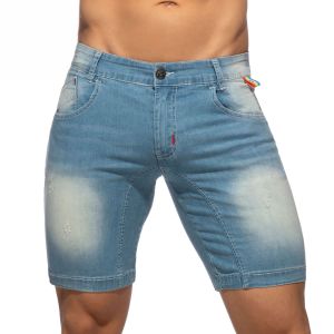 Addicted Rainbow Tape Bermuda Jeans AD990 Blue