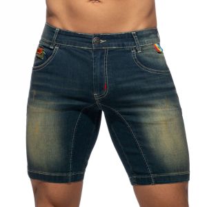 Addicted Rainbow Tape Bermuda Jeans AD990 Dark