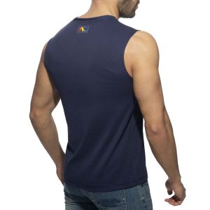 Addicted Rainbow Tape Tank Top AD992 Navy