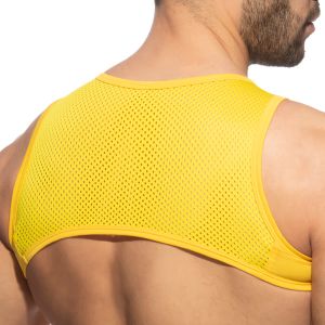 Addicted Mesh Zip Crop Top AD998 Yellow