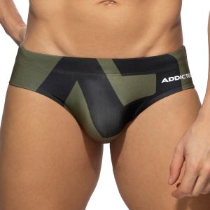 Addicted Extra Large AD Logo Swim Brief ADS045 Khaky