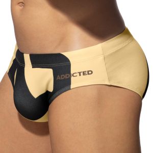 Addicted Extra Large AD Logo Swim Brief ADS045 Beige