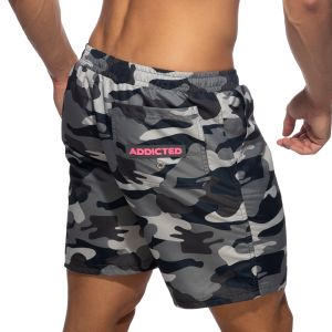 Addicted Camouflage Swim Long Short ADS095 Grey Camouflage