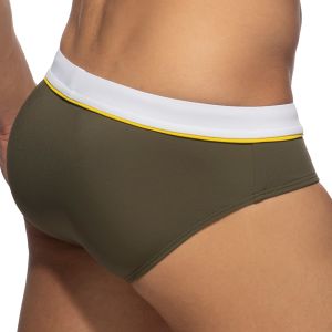 Addicted Sport Detail Binding Swim Brief ADS109 Khaki