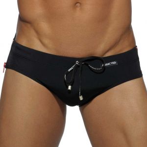 Addicted Side Zipper Swim Brief ADS120 Black/Red