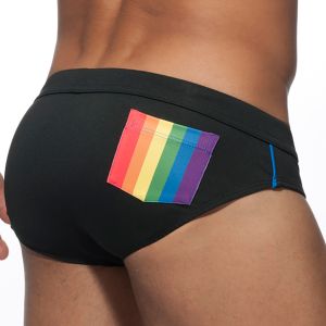 Addicted Rainbow Swim Brief ADS195 Black