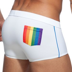 Addicted Rainbow Swim Trunk ADS196 White