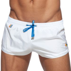 Addicted Rainbow Swim Short ADS197 White