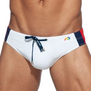 Addicted Stripes Basic Swim Brief ADS211 White