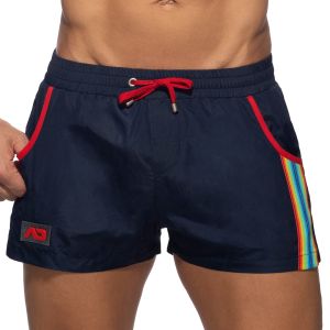 Addicted Rainbow Tape Swim Shorts ADS321 Navy