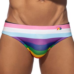Addicted Inclusive Rainbow Swim Brief ADS323 White