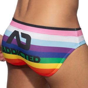 Addicted Inclusive Rainbow Swim Brief ADS323 White