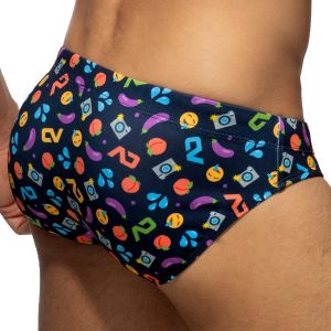 Addicted Emoji Swim Brief ADS325 Navy