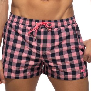 Addicted Flashy Squares Swim Shorts ADS350 Pink