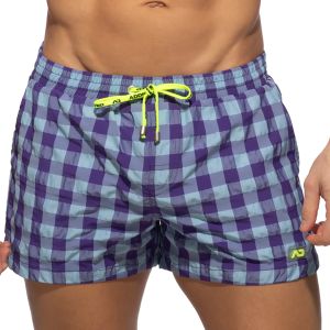 Addicted Flashy Squares Swim Shorts ADS350 Violet