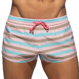 Addicted Cake Stripes Swim Shorts ADS352 Pink