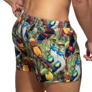 Addicted Exotic Birds Swim Shorts ADS355 Black