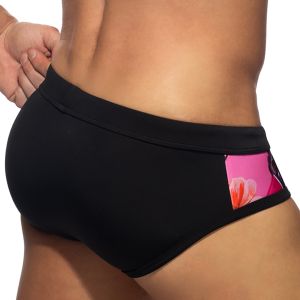 Addicted Hydrangea Swim Brief ADS364 Black