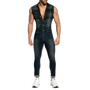 ES Collection Urban Denim Jumpsuit ESJ066 Dark Blue