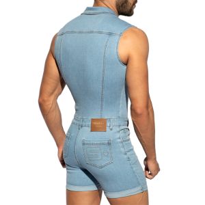 ES Collection Urban Denim Jumpsuit Shorts ESJ069 Blue