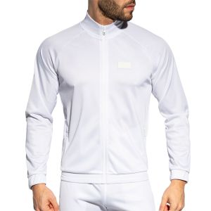 ES Collection Zip Pockets Plain Jacket SP316 White