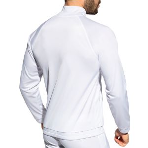 ES Collection Zip Pockets Plain Jacket SP316 White
