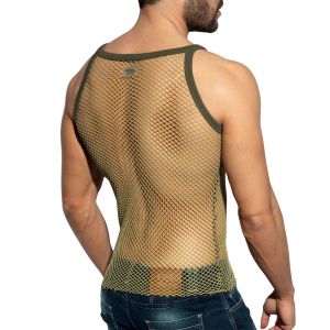 ES Collection Beachy Net Strap Tank Top TS336 Khaky