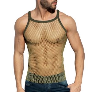 ES Collection Beachy Net Strap Tank Top TS336 Khaky