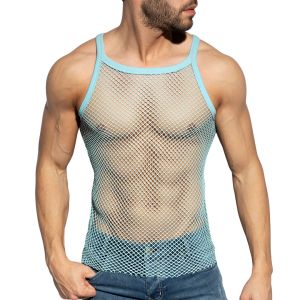 ES Collection Beachy Net Strap Tank Top TS336 Sky Blue
