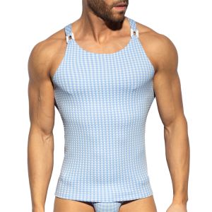 ES Collection Vichy Tank Top TS346 Sky Blue