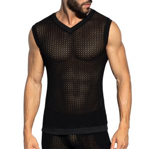 ES Collection Brisa V-Neck Vest T-Shirt TS357 Black