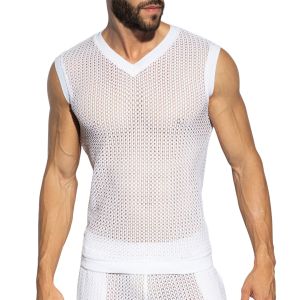 ES Collection Brisa V-Neck Vest T-Shirt TS357 White