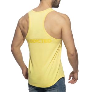 Addicted U-Neck Cotton Tank Top AD997 Yellow