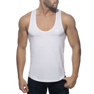 Addicted U-Neck Cotton Tank Top AD997 White