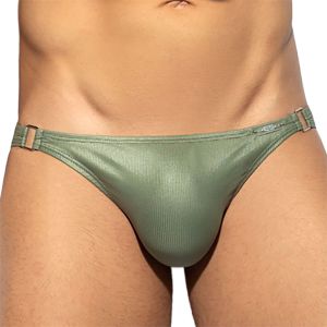 ES Collection Shiny Recycled Rib Bikini UN554 Khaky