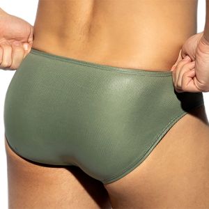 ES Collection Shiny Recycled Rib Bikini UN554 Khaky
