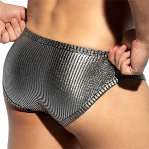 ES Collection Art Deco Metallic Brief UN597 Silver