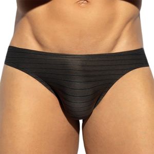 ES Collection Brownie Stripes Bikini Brief UN611 Black