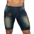 Addicted Bermuda Jeans with Patches AD1096 Dark