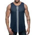 Addicted Double Stripe Tank Top AD671 Navy Mens Underwear