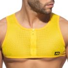 Addicted Mesh Zip Crop Top AD998 Yellow