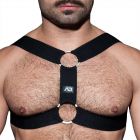 Addicted Double Ring Harness ADF116 Black Mens Adult Accessories