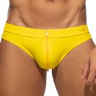 Addicted Allover Zip Swim Brief ADF150 Yellow