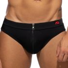 Addicted Allover Zip Swim Brief ADF150 Black