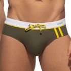 Addicted Sport Detail Binding Swim Brief ADS109 Khaki